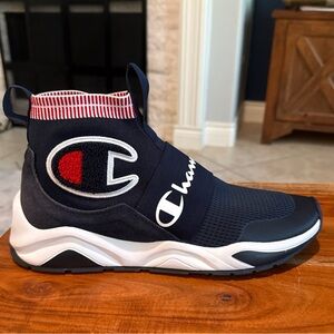 Champion Men’s Navy, Red and White Slip-On Athletic Sneakers Size 9.5US